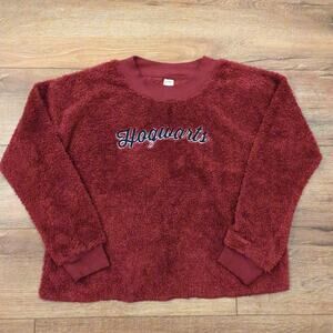 Harry Potter Hogwarts Women Large Pullover Sweater Sleepwear Faux Fur Fleece